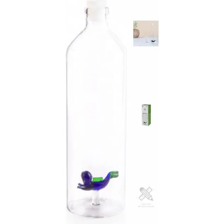 Balvi Trinkflasche Scuba 1,2 Liter 30 cm Glas-Silikone