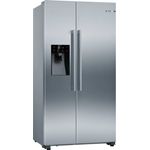 Bosch KAI93VIFP Side-by-Side-Kühlschrank, freistehend, silber, NoFrost, Schnellkühlen und -gefrieren, Wasser- und Eiswürfelspender, LED, Breite 90.8 cm, Energieklasse F