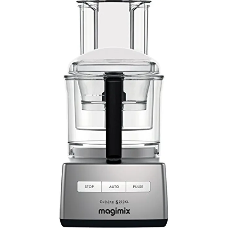 Magimix 148399 CS 5200 XL Foodprozessor mit Direktantrieb, 1100W, 3,6L, inkl. Zitruspresse und Universalzerkleinerer, Chrom matt