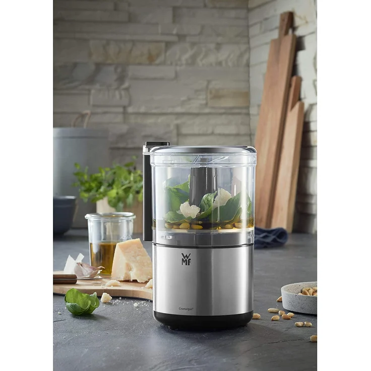WMF KÜCHENminis Zerkleinerer, platzsparender Multizerkleinerer mit Einhandbedienung, abnehmbarer Behälter (0,3L), 65 W, cromargan matt – Bild 2