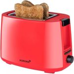 KORONA 2-Scheiben-Toaster Rot Brötchenaufsatz Auftaufunktion Aufwärmen 750W