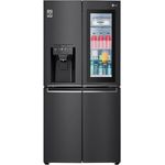 LG GMX844MC6F Side-by-Side-Kühlschrank, freistehend, schwarz, Total NoFrost, Wasser-, Eiswürfel- und Crushed-Ice-Spender, Festwasseranschluss, LED, Smart Connectivity, Door-in-Door, Breite 83.5 cm
