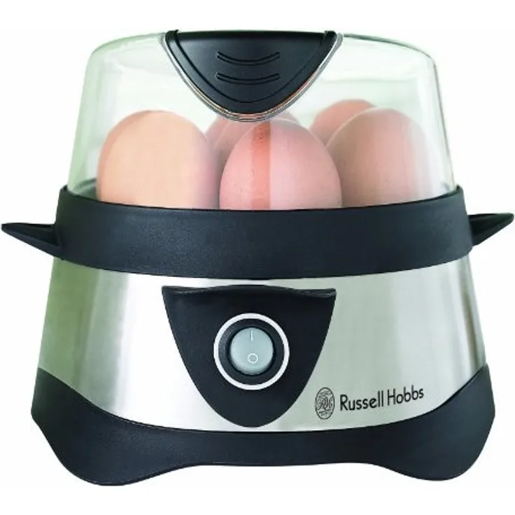 Russell Hobbs Eierkocher, 1 bis 7 gekochte oder 3 gedämpfte Eier (inkl. Dampfgarer-Einsatz), automatische Abschaltung, Signalton, BPA-frei, inkl. Messbecher, CookHome 14048-56