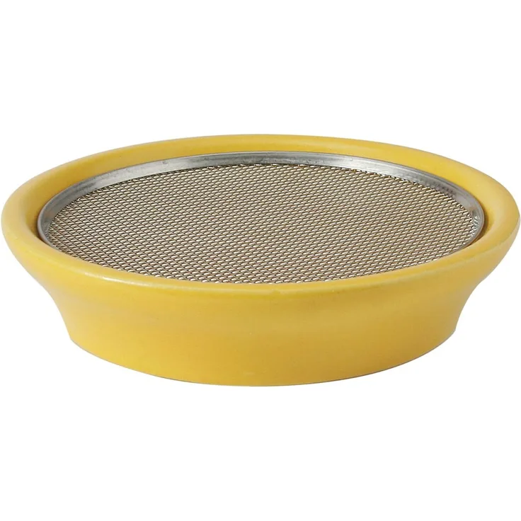 Eschenfelder Kressesieb aus Edelstahl, Keramikschale 12cm - gelb