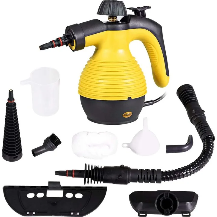 Dampfreiniger Handgeraet, mit 9 Zubehoerteilen, 350ml Wassertank, Dampfreinigen fuer Zuhause, Auto oder Veranda - Costway