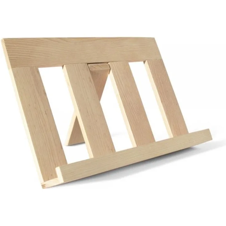 side by side Kochbuchhalter, aus Holz, H 24 x T 6,8 x L 35,5 cm, auch für Tablets, hellbraun