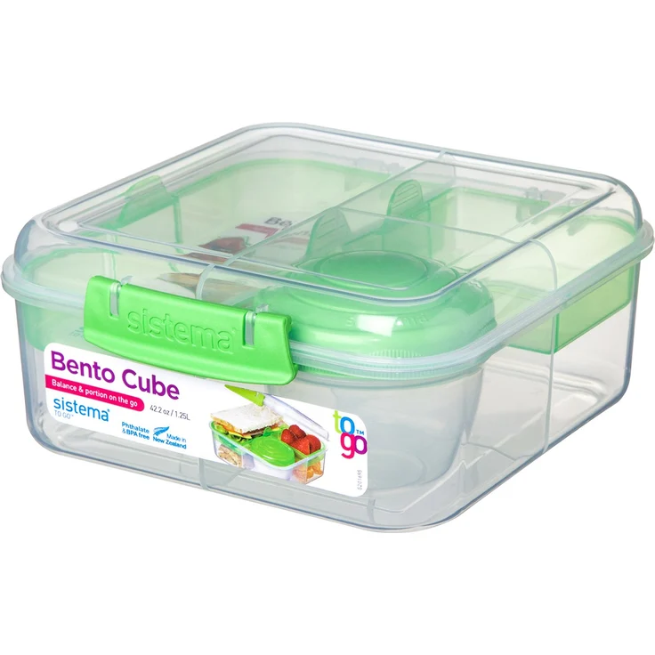 Sistema Bento Cube Box To Go mit Fruit-Joghurt Topf, 1,25 Liter (farblich sortiert) – Bild 1
