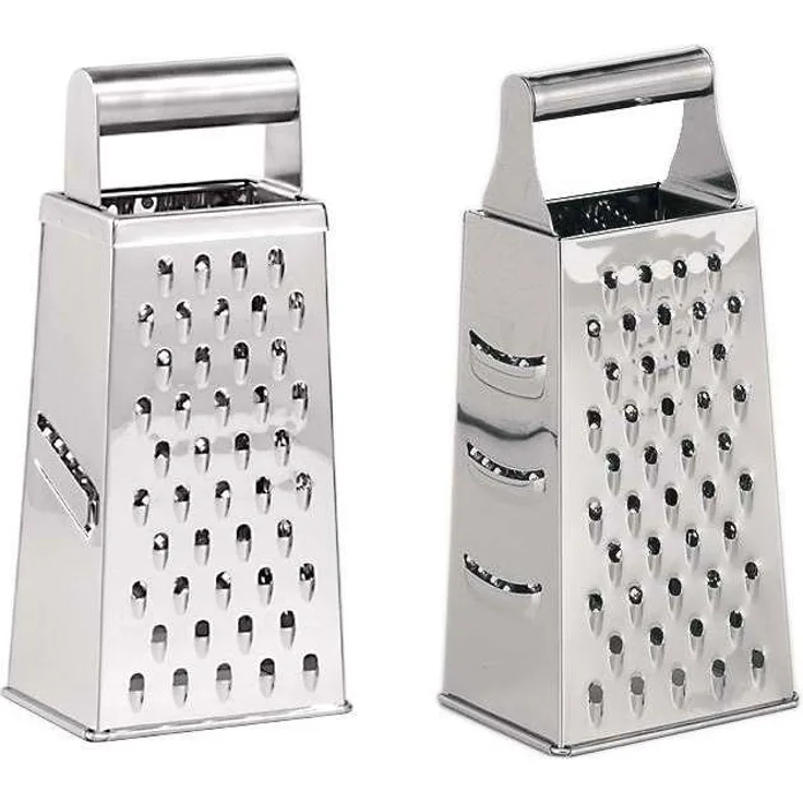 GEFU 10750 Vierkantreibe CUBO - Edelstahl Reibe mit 3 Reibflächen - Hobel für Gemüse mit äußerst scharfen Klingen