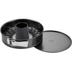 Dr. Oetker Springform mit Flach- und Rohrboden Ø 28 cm, Kuchenform mit Flachboden, runde Backform aus Stahl mit Antihaftbeschichtung (Farbe: schwarz), Menge: 1 Stück