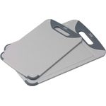 Silit Schneidebrett-Set 2-teilig, Kunststoff, Küchenbrett mit Saftrille, Aufhänge-- Tragegriff, 2 Größen, klingenschonend