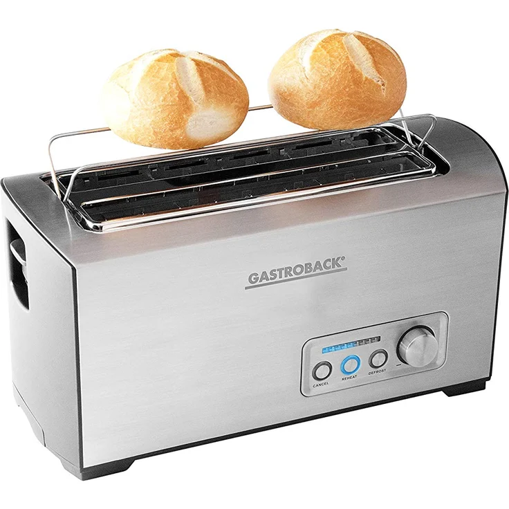 Gastroback 42398 Design Toaster Pro 4S, 4-Scheiben, intergrierter Brötchenaufsatz, 9 Bräunungsstufen, LED-Countdown-Anzeige,1.500 Watt, Edelstahl matt gebürstet – Bild 2