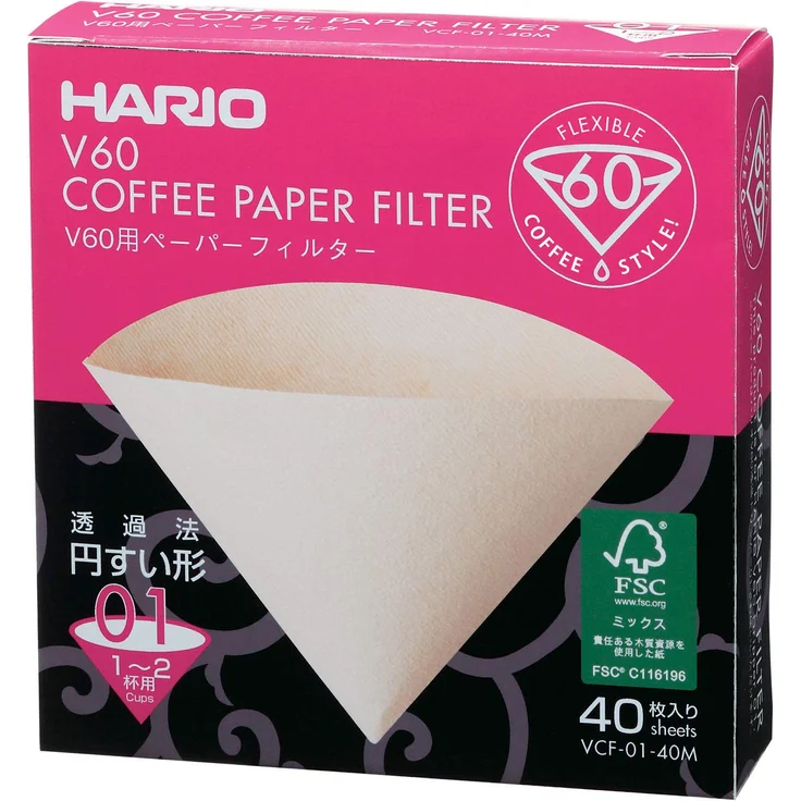 Hario VCF-01 100M Papierfilter,natur, Größe 01-40 Stück – Bild 1