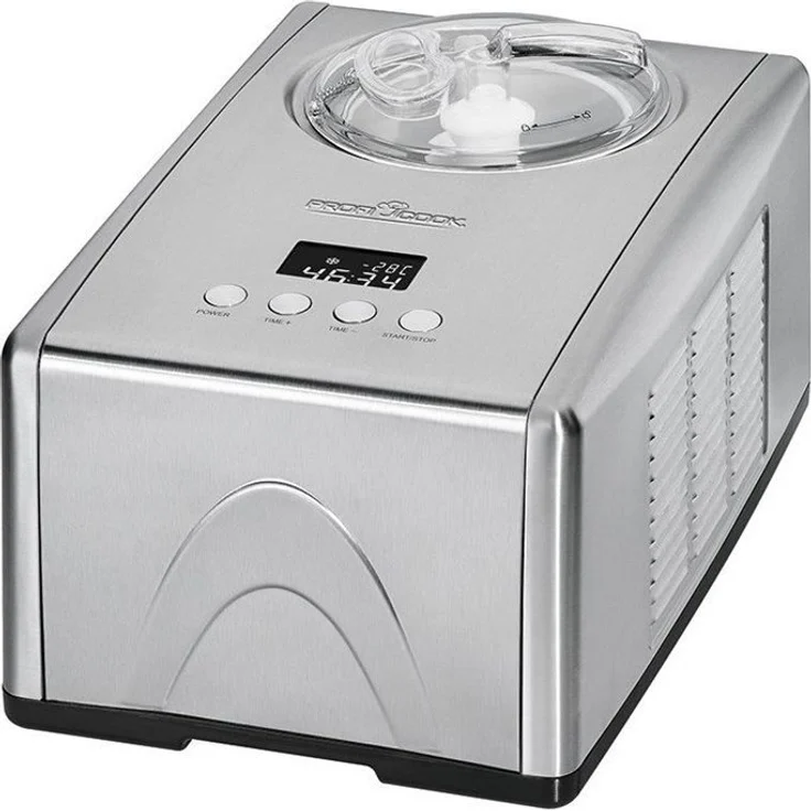 Profi Cook PC-ICM 1091 Eismaschine (3 in 1 für Speiseeis, Frozen Joghurt und Sorbet, Kompressor-Kühlung, LCD-Display, für bis zu 1,5 l Speiseeis) edelstahl – Bild 1