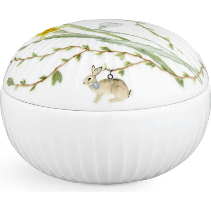 Kähler Hammershøi Bonbonniere 12 cm Easter weiss mit Dekoration