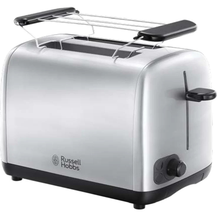 Russell Hobbs Toaster Adventure, Perfect-Toast-Technologie, inkl. Brötchenaufsatz, 6 einstellbare Bräunungsstufen + Auftau- & Aufwärmfunktion, 850 Watt, 24080-56, Edelstahl – Bild 1