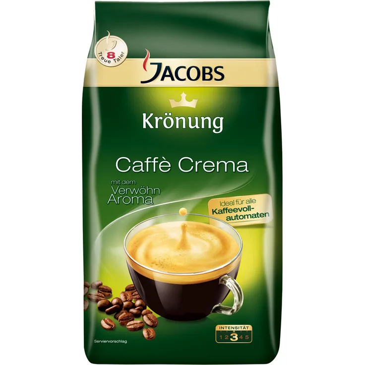 Jacobs Krönung Caffè Crema, Röstkaffee, Kaffee, ganze Bohnen, Kaffeebohnen, 1000 g