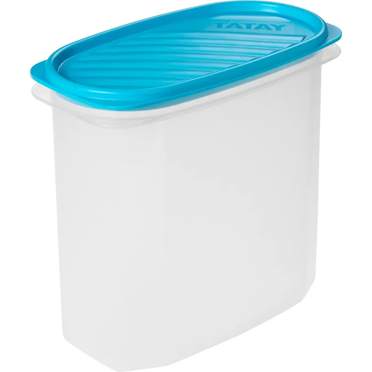 TATAY Vorratsdose oval, Kunststoff, 2 L 18,4 cm x 9,7 cm x 17,8 cm, blau, 2L