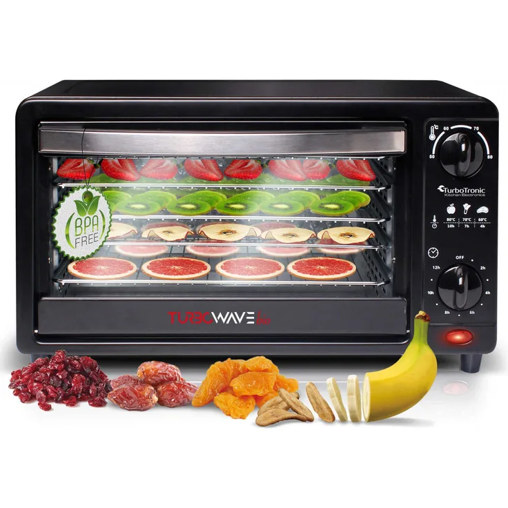 TurboTronic TurboWave BIO Dörrgerät, 5 Ebenen, 350 Watt, schwarz, Metall - Preisvergleich