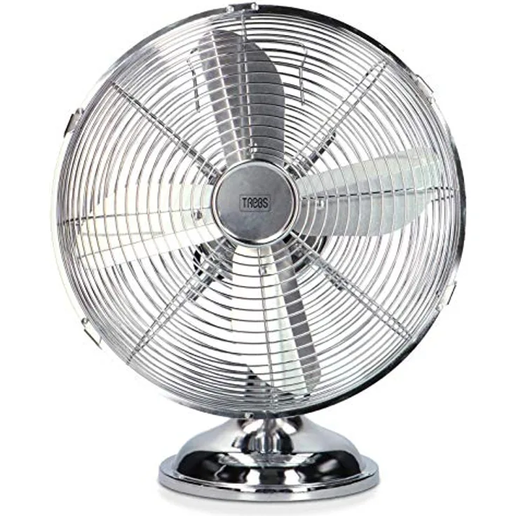Trebs 99384 35 Watt, für Wohnzimmer, Schlafzimmer und Büro, 3 Geschwindigkeitsstufen Tischventilator, Retrolook