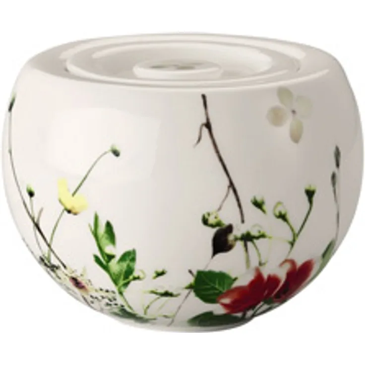 Rosenthal Brillance Wildblumen Zuckerdose, Knochenporzellan, Mehrfarbig, 11 x 11 x 8 cm