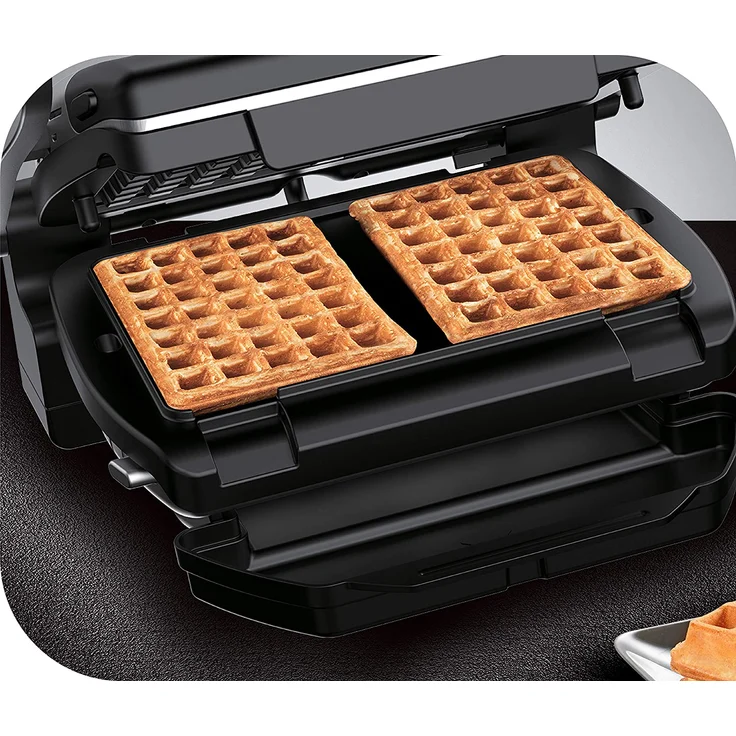 Tefal XA 7238 Waffelplatten für Optigrill+, inkl. Schöpfkelle, schwarz – Bild 2