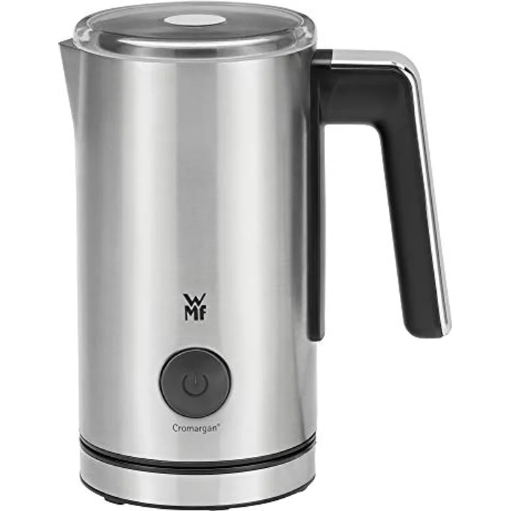 WMF Stelio elektrisch Milchaufschäumer (500 Watt, 150-250 ml, Antihaftbeschichtung, kabellos, für Milchschaum heiss und kalt, heiße Schokolade) cromargan matt-silber – Bild 1