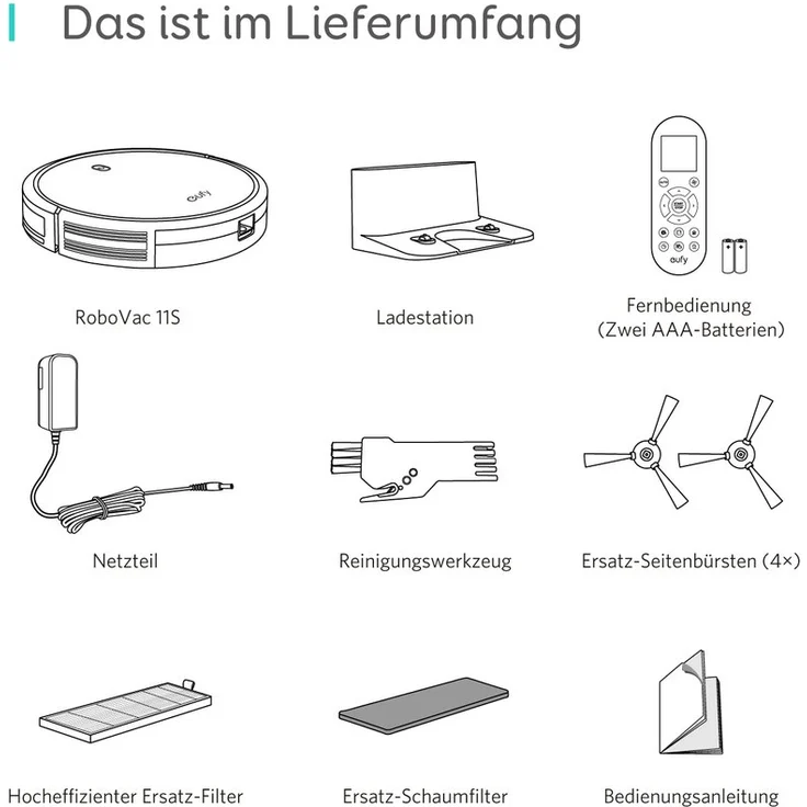 Eufy RoboVac 11S Saugroboter, 100 min Akkubetrieb, superschlank, 1.300 Pa Saugkraft, BoostIQ-Technologie, schwarz – Bild 10