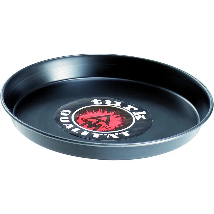 APS 73502 Blech Pizza Teller ohne Beschichtung, Ø 18-16.2 x 2.5 cm