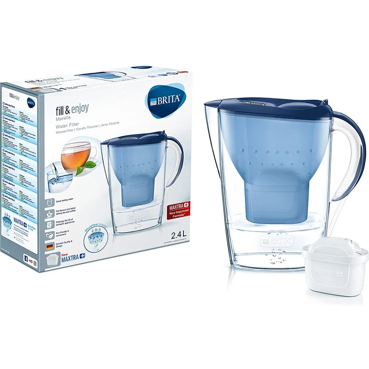 BRITA Wasserfilter Marella blau inkl. 1 Maxtra Plus Filterkartusche – BRITA Filter zur Reduzierung von Kalk, Chlor & geschmacksstörenden Stoffen im Wasser  – Bild 4