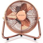 Brandson Windmaschine Retro Stil - Ventilator im Kupfer Design - Standventilator 32 Watt - Tischventilator Standventilator - hoher Luftdurchsatz - stufenlos neigbarer Ventilatorkopf