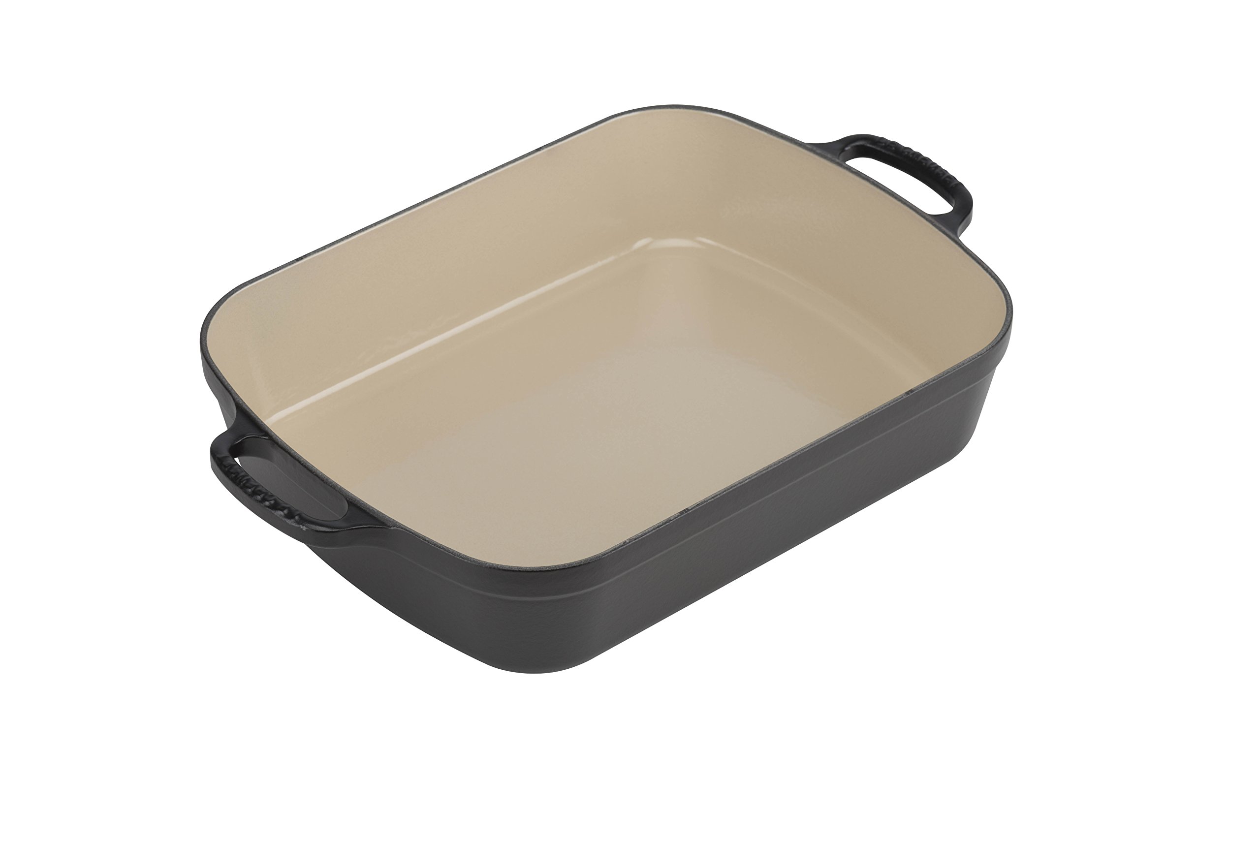 Le Creuset Signature Gusseisen-Bratreine, 33 cm, Rechteckig, Für alle Herdarten und Induktion geeignet, Volumen: 4,9 l, Schwarz