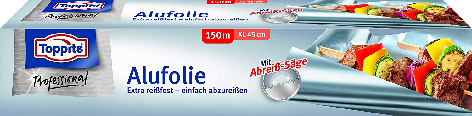 Toppits Alufolie 150 m extrabreit, 1er Pack 1 x 1 Stück