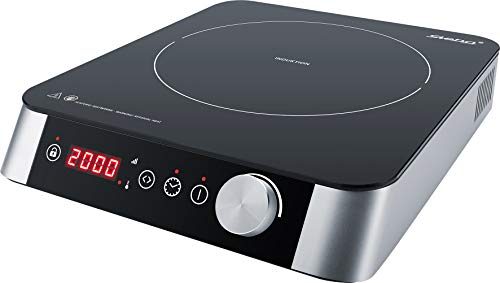 Steba Induktionskochfeld IK 55, robuste Glas-Keramik-Oberfläche, praktische Bedienung durch Drehregler, Kochfläche ø 22 cm, mobil einsetzbar, Touch Control, 2000 W