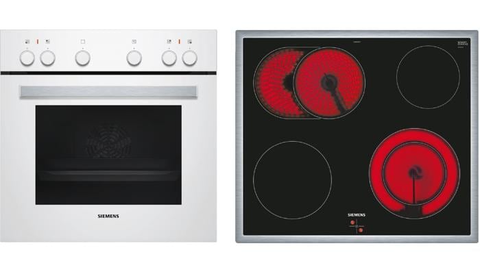 Siemens EQ110KA1WE EEK: A Einbau-Herd-Set (HE010FBV1 + EA645GN17), 60cm breit, 3D-Heißluft Plus, Schnellaufheizung, Bräterzone
