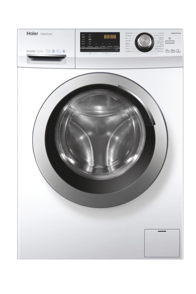 Haier HW80-BP14636, Frontlader-Waschmaschine, A, Fassungsvermögen 8 kg, Standgerät, Breite 59,5 cm, Invertermotor, Startzeitverzögerung