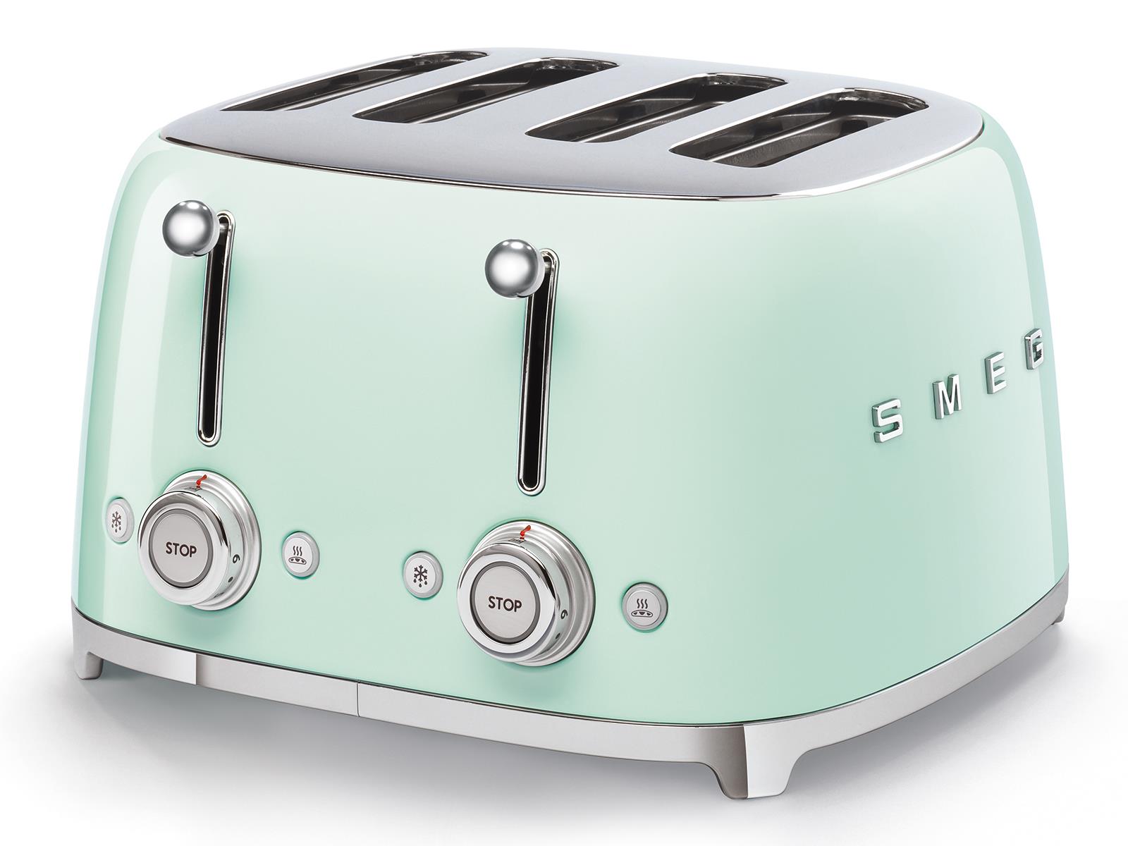 Smeg TSF03PGEU 4-Scheiben-Toaster, 2000W, 6 Bräunungsstufen, Metall, pastellgrün