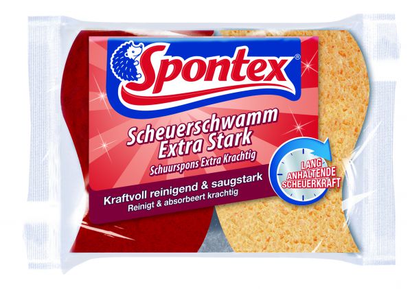 Spontex 19311013 Scheuerschwamm extra stark - 2 langanhaltende Scheuerschwämme. ideal für Töpfe und Pfannen