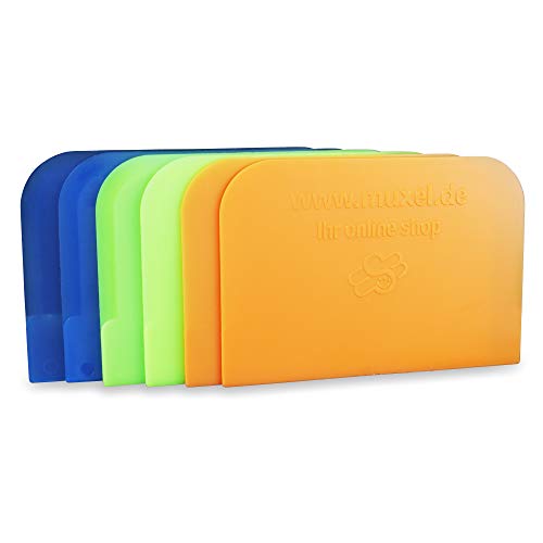 Einfache Teigkarte, Im Set 6 Teigschaber, Spatel oder Cremeschaber