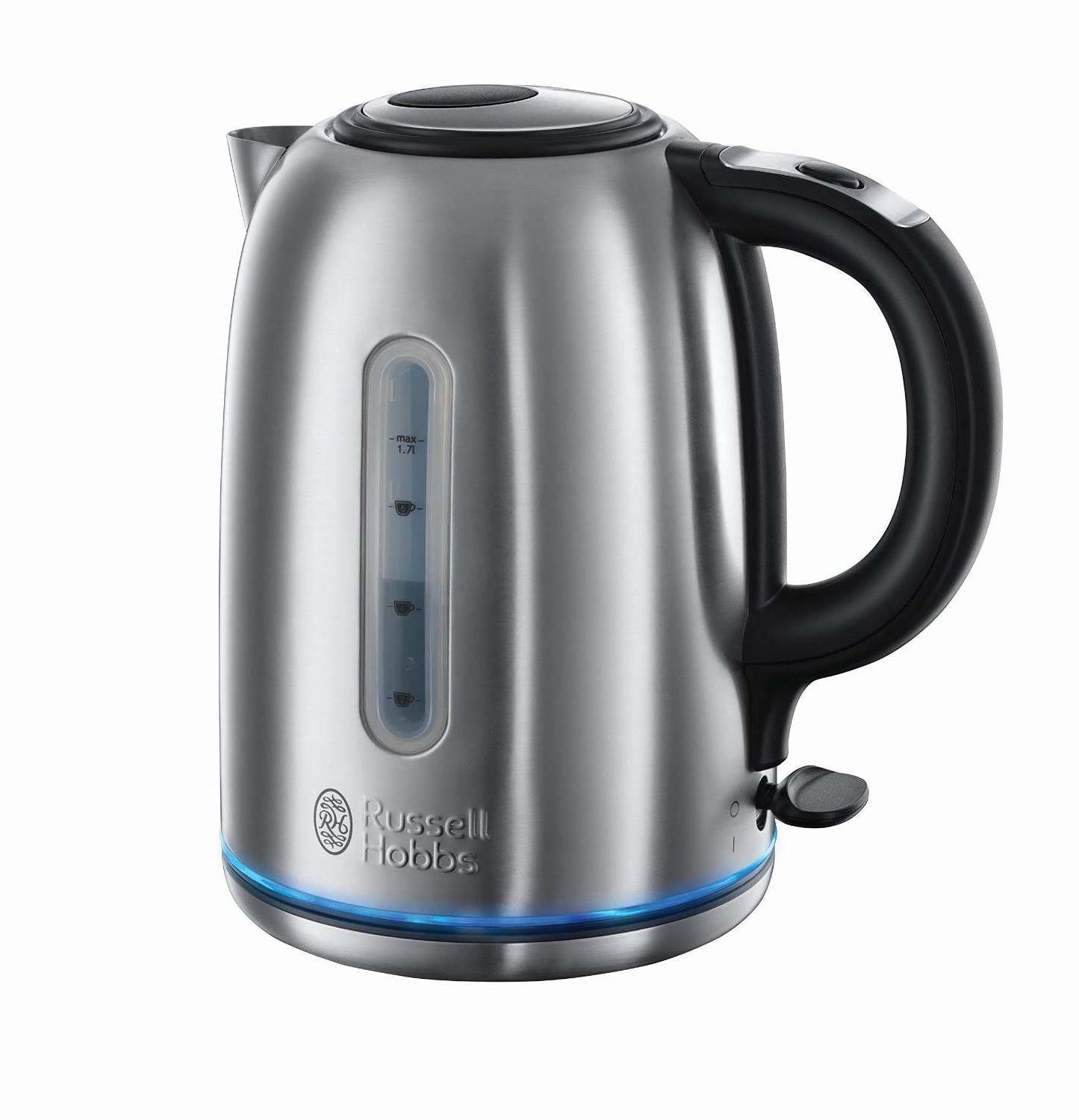 Russell Hobbs Wasserkocher Buckingham Edelstahl, 1,7l, 2400W, Schnellkochfunktion, sehr leise Teemaschine, optimierter Ausguss, Teekocher 20460-56