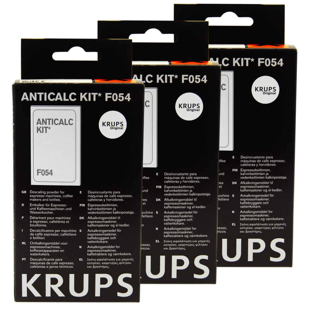 Krups Anticalc Kit F054 Entkalker, Kalkreiniger, Kalkentferner, 3er Pack