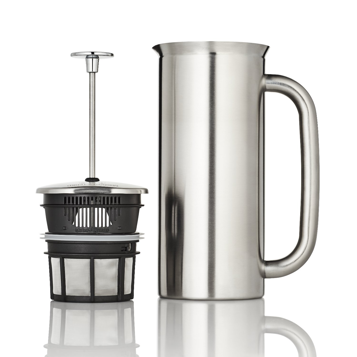 ESPRO French Press P7, Kaffee Stempelkanne mit Thermofunktion, Coffee-Maker, Kaffeezubereiter, 950ml, Edelstahl gebürstet