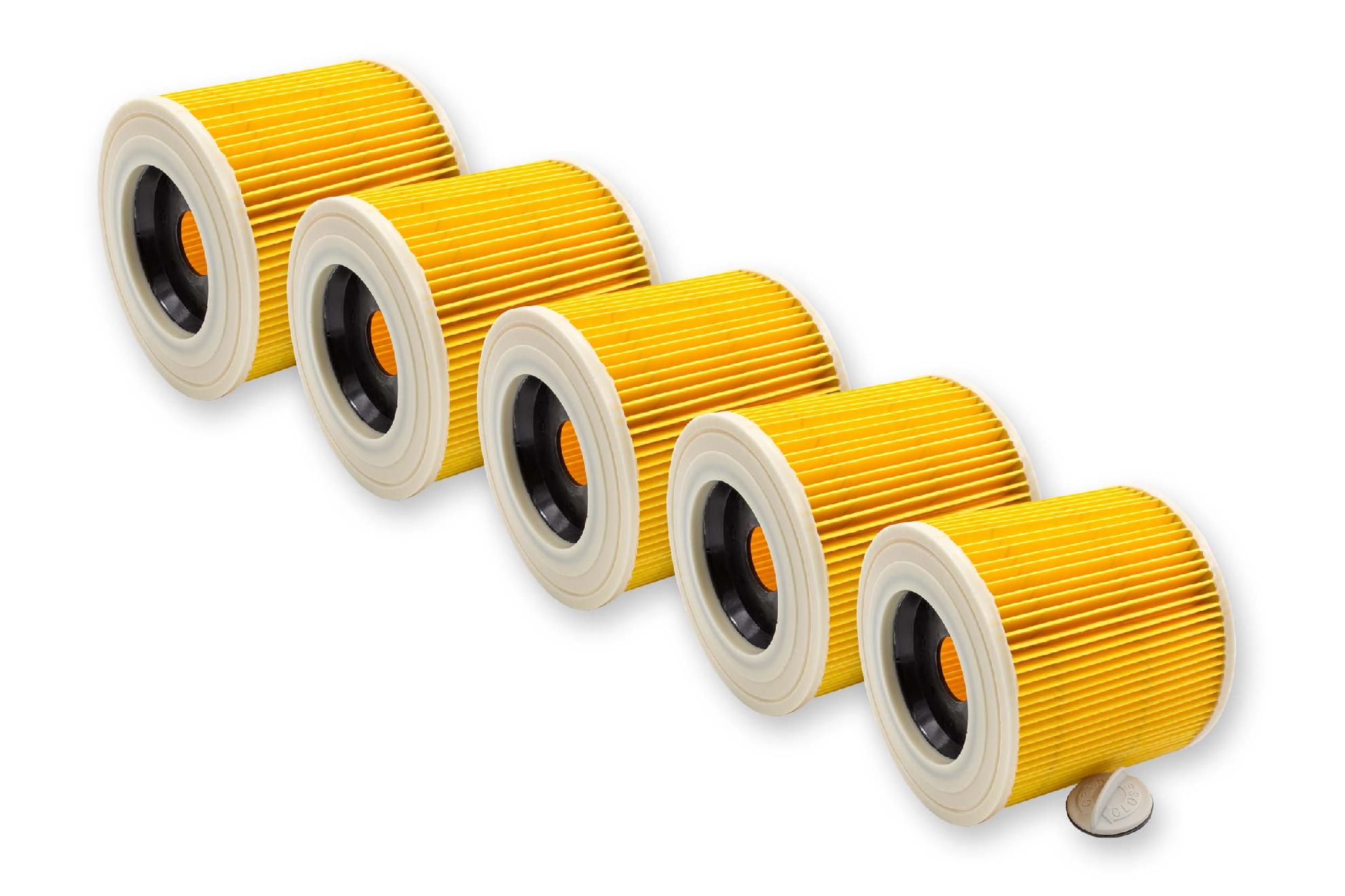 vhbw 5x Patronen Filter kompatibel mit Kärcher MV 3 Premium Fireplace KIT Waschsauger Ersatz für 6.414-552.0.