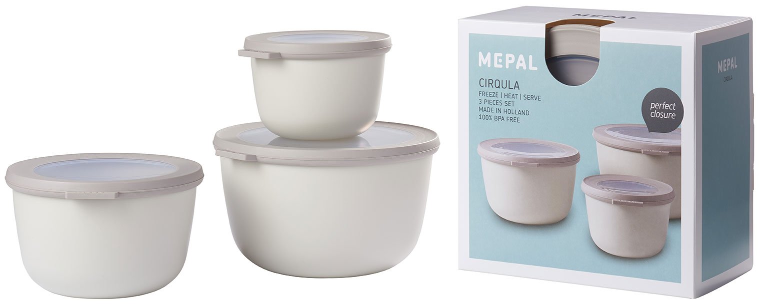 Mepal 500+1000+2000 White cirqula Set 3 dlg, Plastik, Nordic Weiß, 19.2 x 12 cm