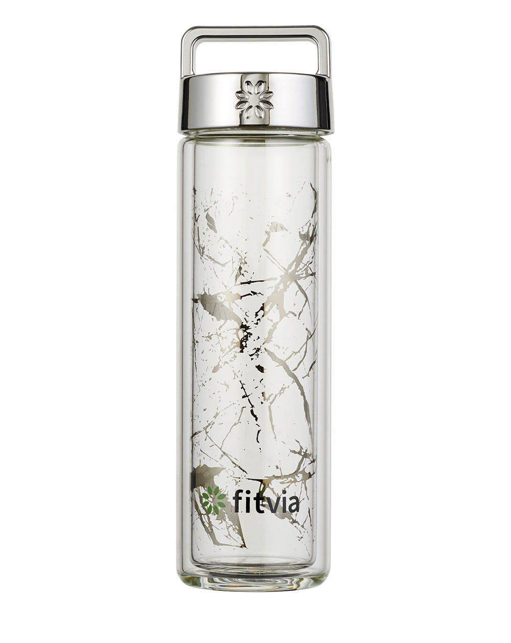 Fitvia Silver Marble Thermo Bottle