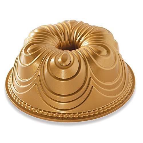 NordicWare Hochwertige Gugelhupfform, Aluminium, Gold, 24,9 x 24,9 x 9,7 cm