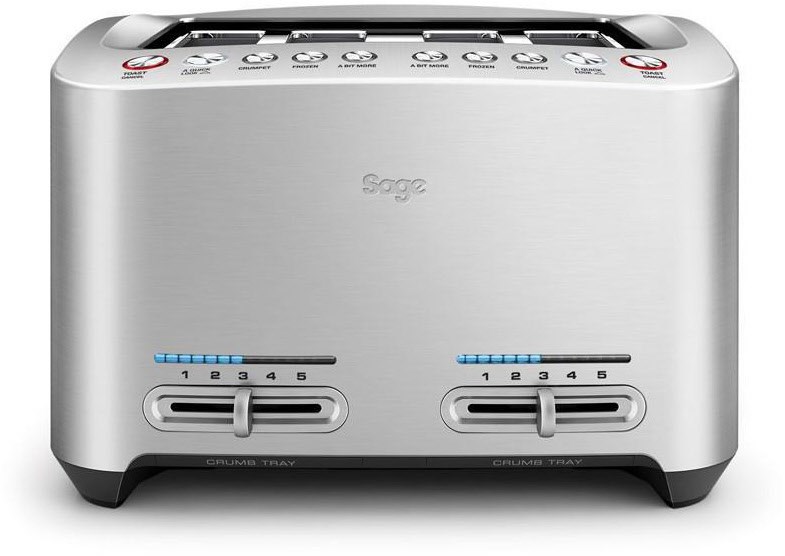 SAGE STA845 the Smart Toast 4-Scheiben Toaster mit LED-Fortschrittsanzeige, Gebürstetes Edelstahl
