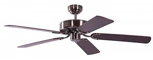 Pepeo Potkuri Deckenventilator 132 Cm - Ohne Beleuchtung, Messing Matt, 5 Flügel Mahagoni