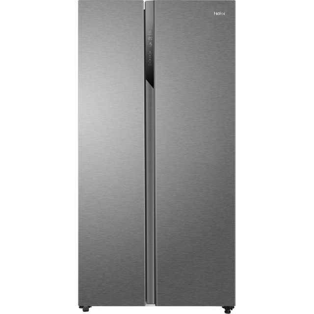 Haier HSR 3918FNPG Side-by-Side-Kühlschrank, freistehend, Edelstahl-Optik, NoFrost, Schnellgefrieren, Breite 90.8 cm, Energieklasse F