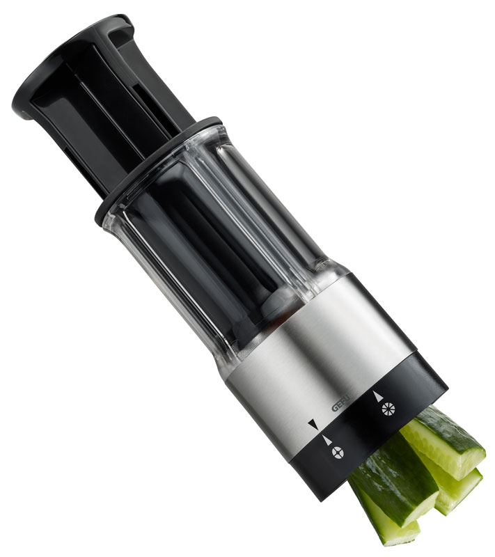 GEFU 13421 Gemüseschneider FLEXICUT - Zerkleinerer für Gemüse und Obst - Schneider aus Edelstahl mit Zentriereinsatz