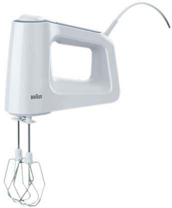 Braun HM 3100 Multimix 3 Handmixer, 500W, 5 Geschwindigkeiten, Turbo-Funktion, Soft-Griff, weiß